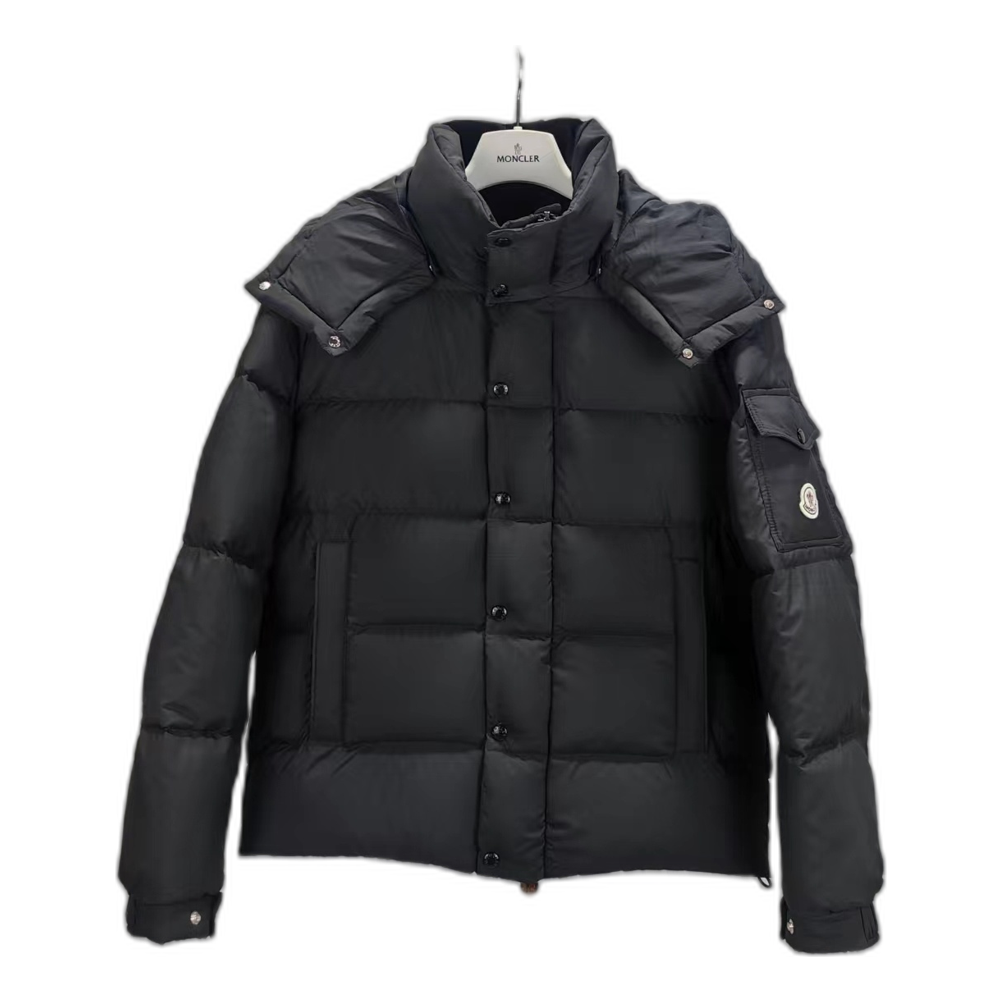 Moncler Maya Matte Hooded Down Puffer Jacket – Black