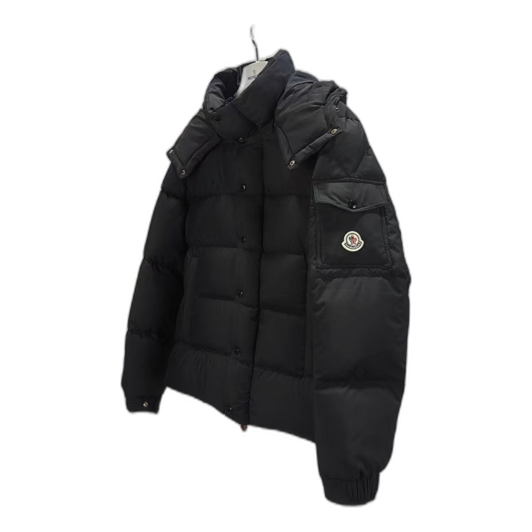 Moncler Maya Matte Hooded Down Puffer Jacket – Black