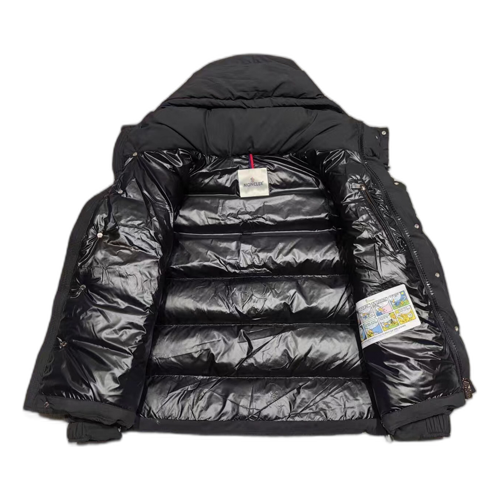 Moncler Maya Matte Hooded Down Puffer Jacket – Black