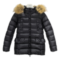 Moncler Four-Pocket Belted Fur-Trim Puffer Jacket – Black