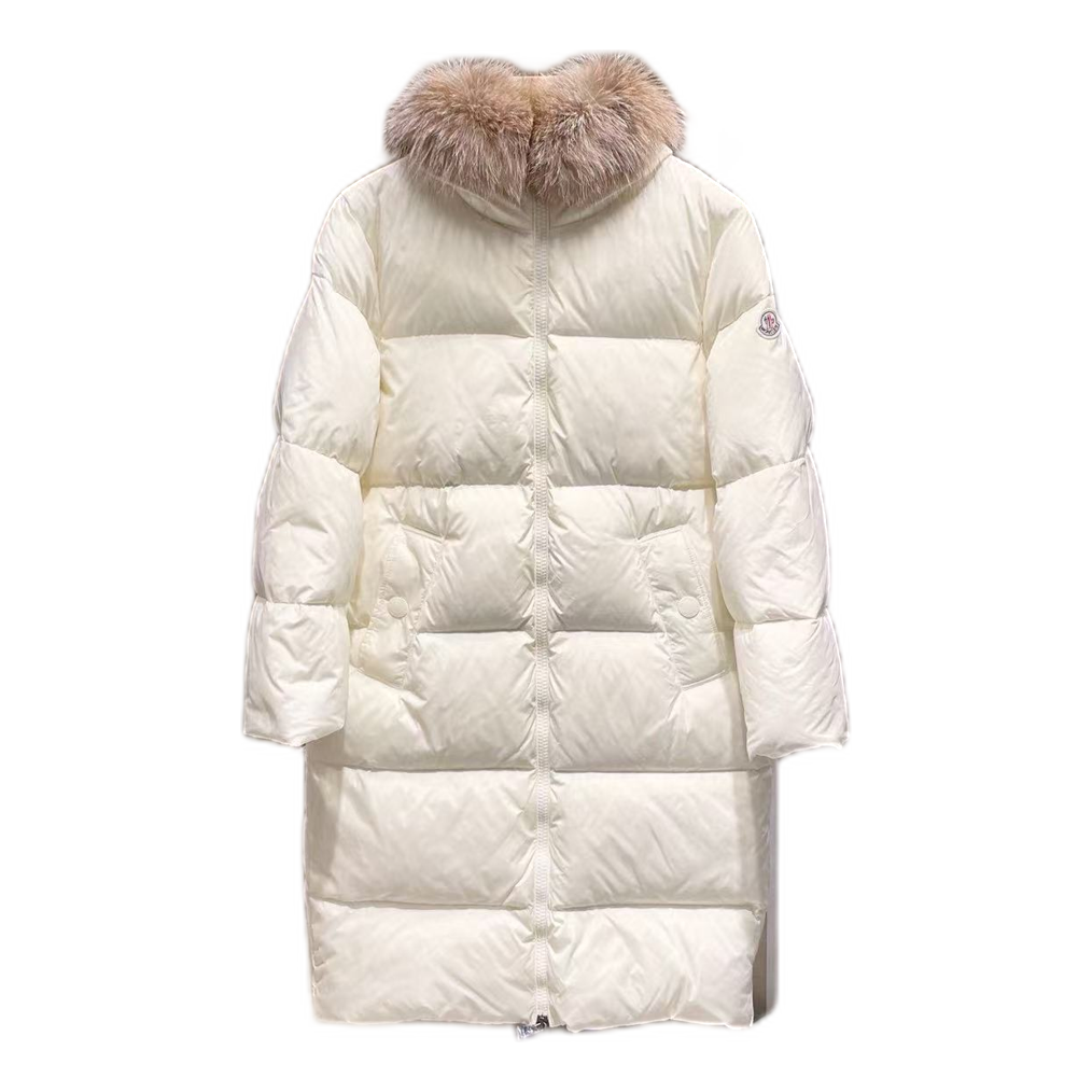 Moncler Marrionnier Long Down Puffer Coat – Ivory
