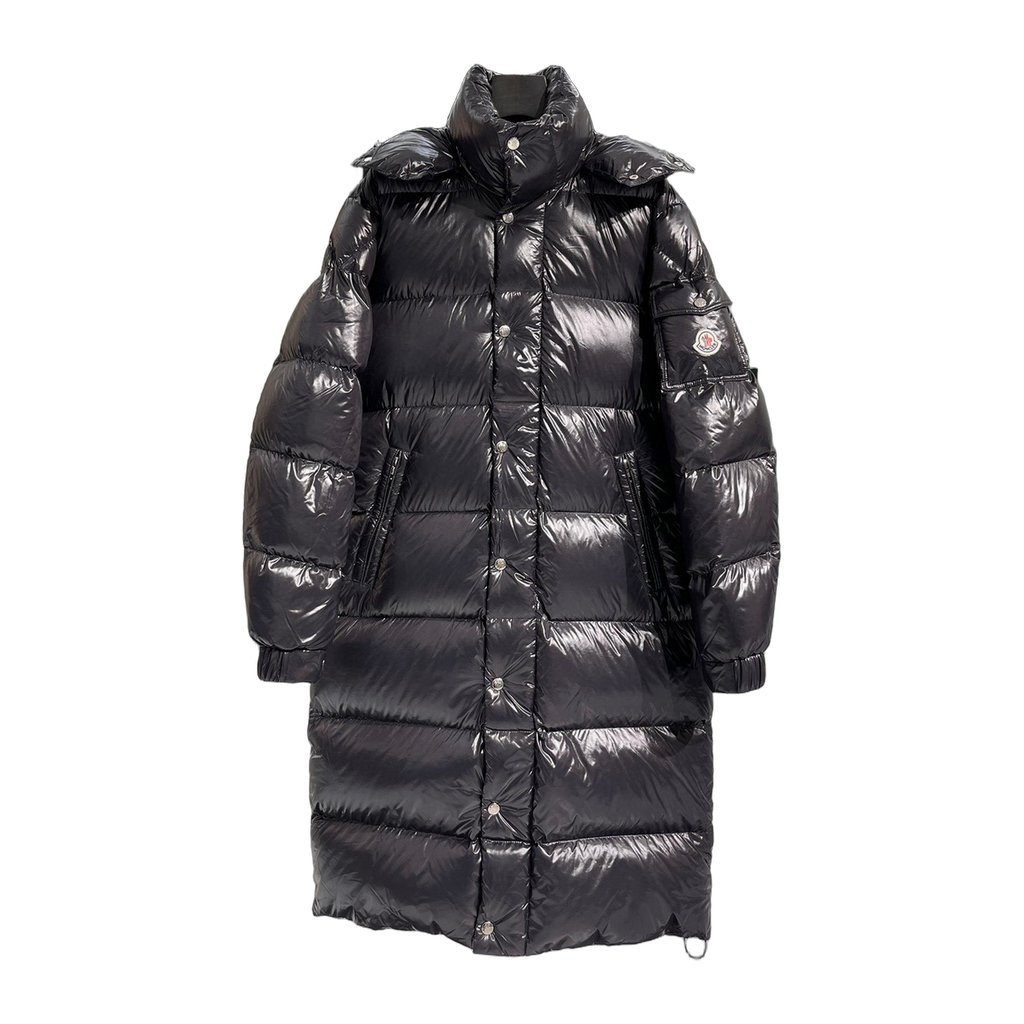 Moncler Hanoverian Glossy Hooded Long Down Coat
