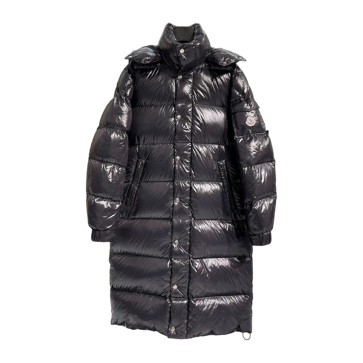 Moncler Hanoverian Glossy Hooded Long Down Coat