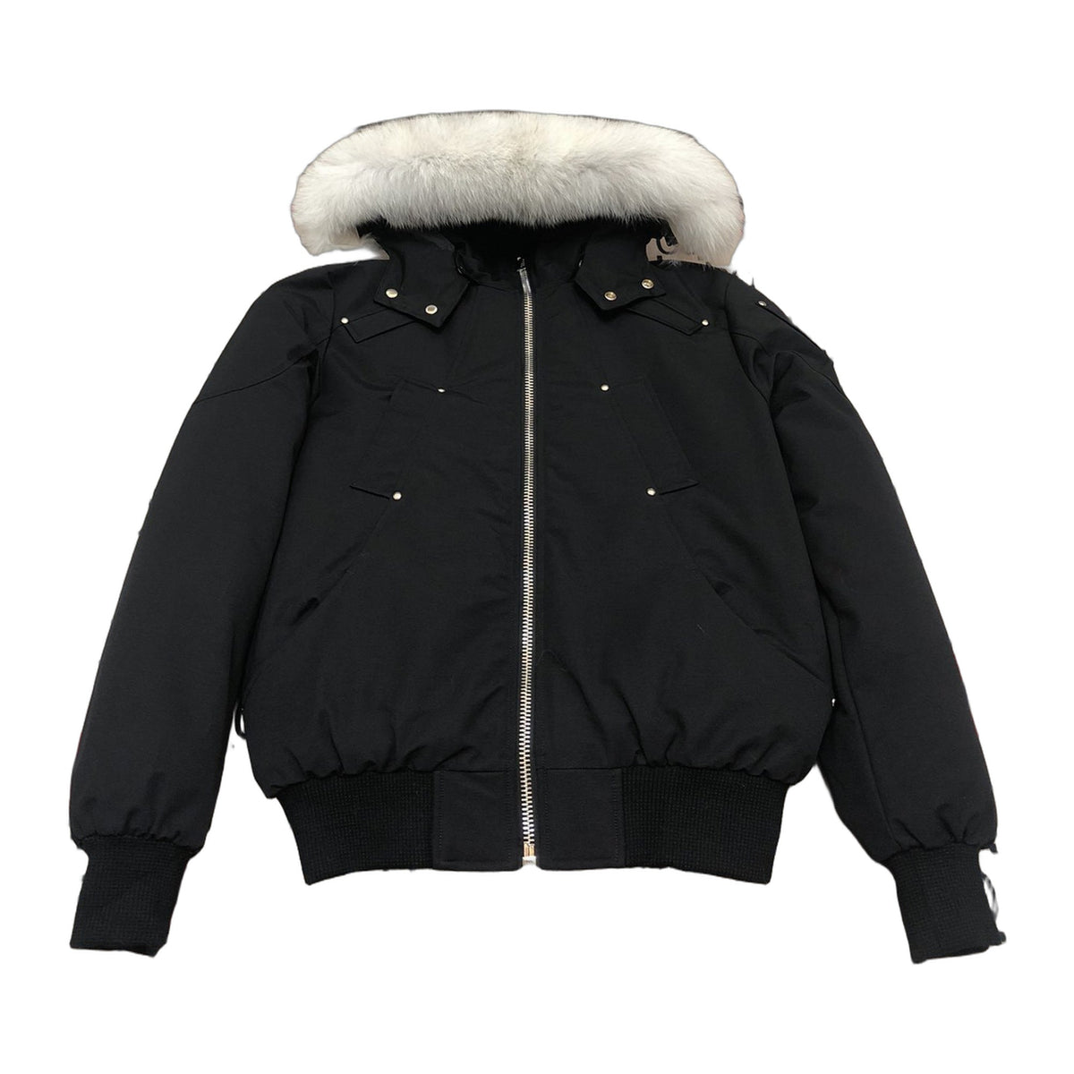 Moose Knuckles Men's Original Ballistic Shearling-Trim Down Bomber – Black