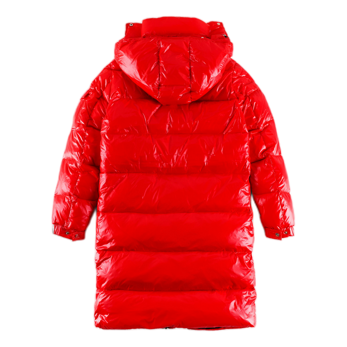 Moncler Hanoverian Glossy Hooded Long Down Coat – Red