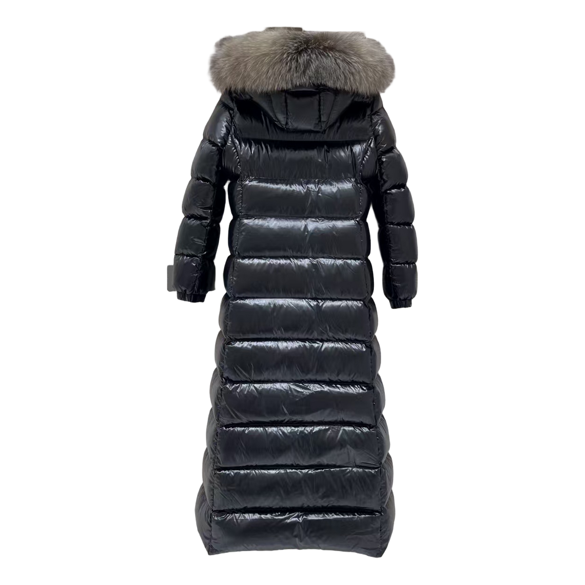 Moncler Hudson Fur-Trim Long Puffer Coat