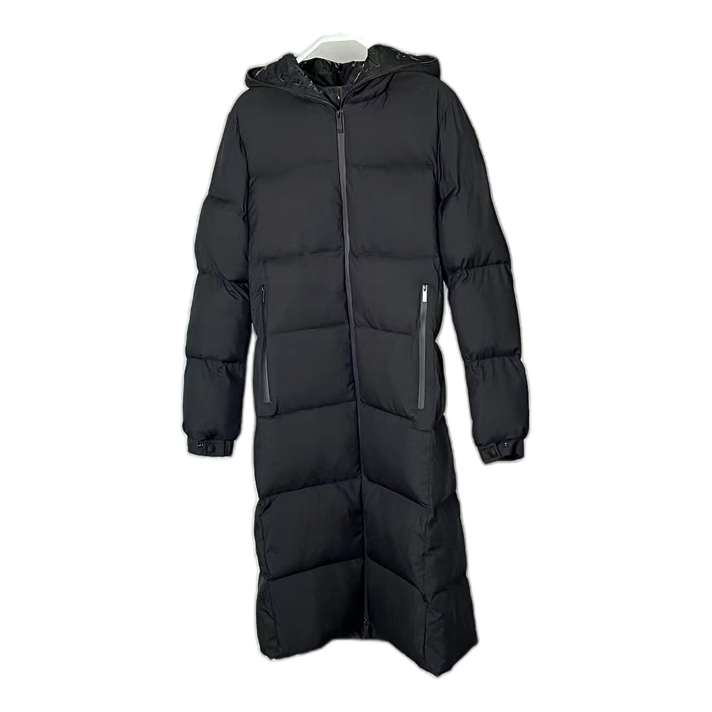 Moncler Matte Hooded Long Down Puffer Coat – Black