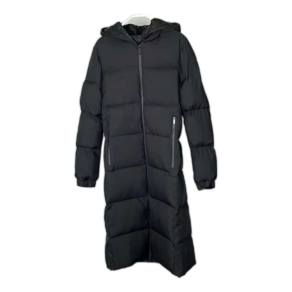 Moncler Matte Hooded Long Down Puffer Coat – Black