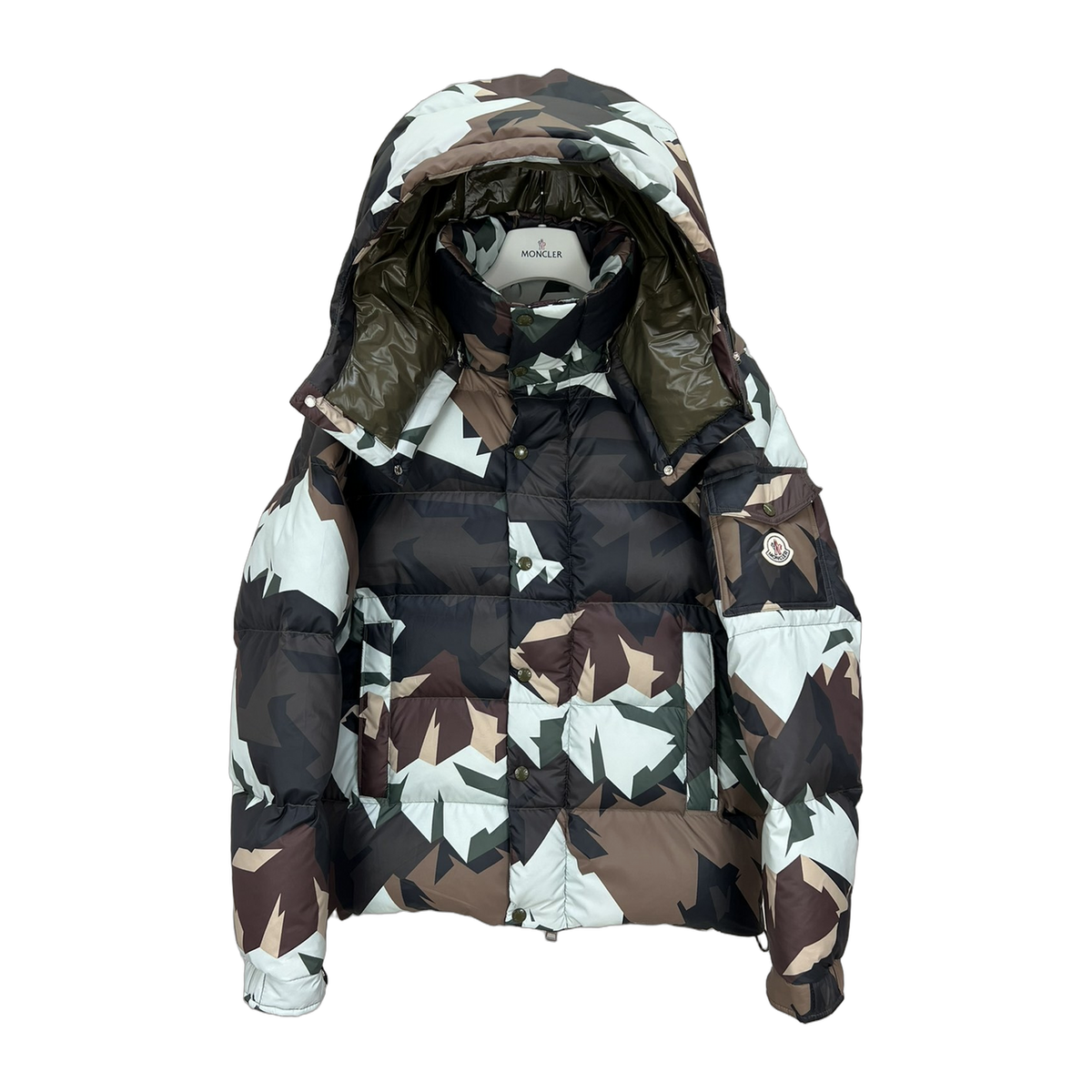 Moncler Mosa Camouflage Hooded Down Puffer Jacket