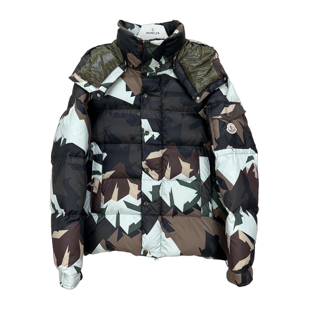 Moncler Mosa Camouflage Hooded Down Puffer Jacket