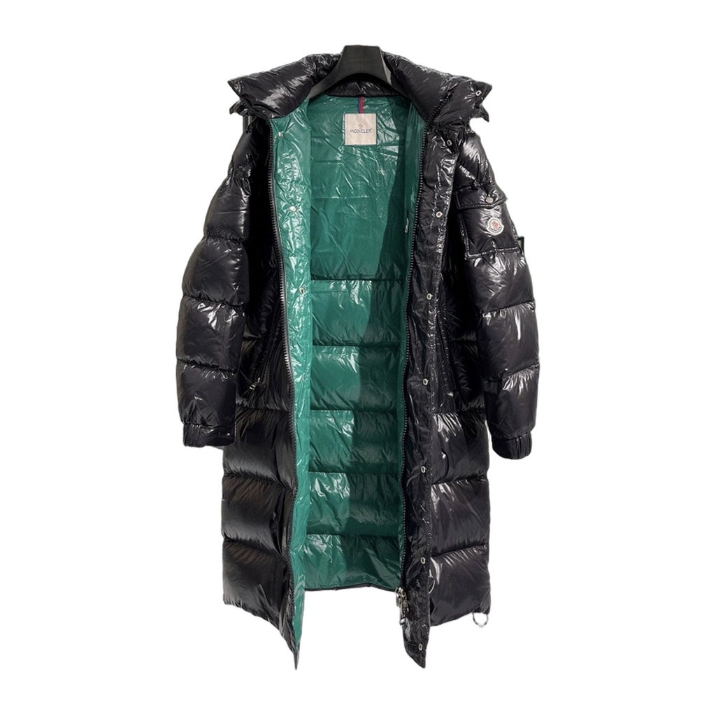 Moncler Hanoverian Glossy Hooded Long Down Coat