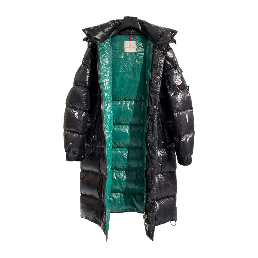 Moncler Hanoverian Glossy Hooded Long Down Coat