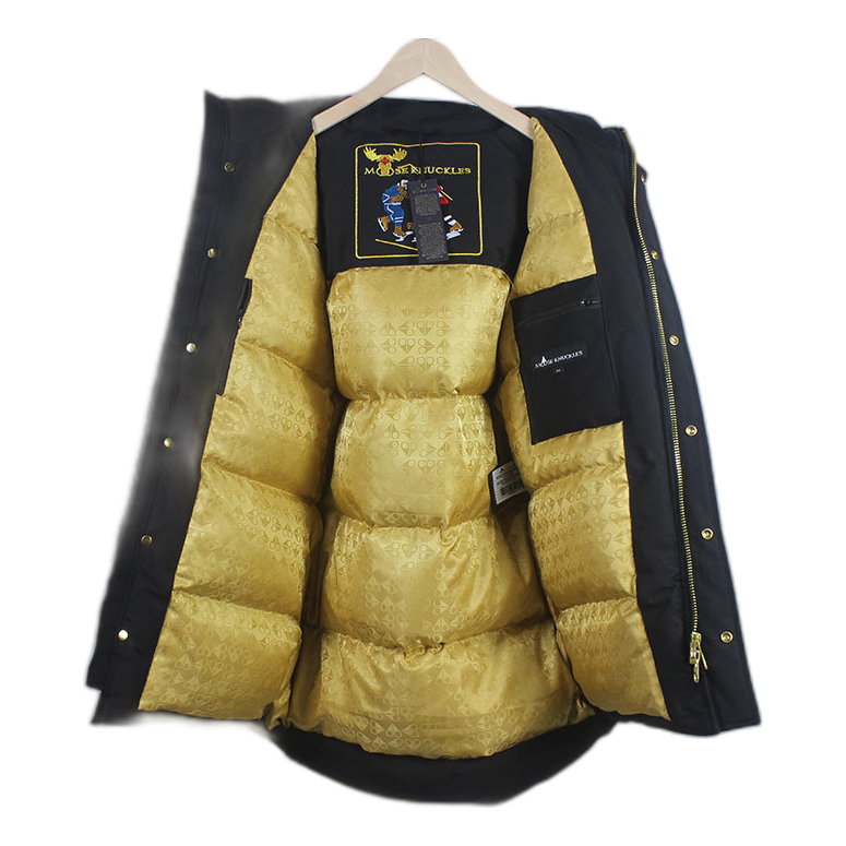 Moose Knuckles Stag Lake Fur-Trim Down Parka with Gold-Tone Hardware – Black