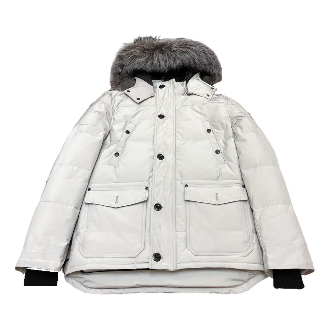Moose Knuckles Four-Pocket Fur-Trim Hooded Down Puffer Jacket