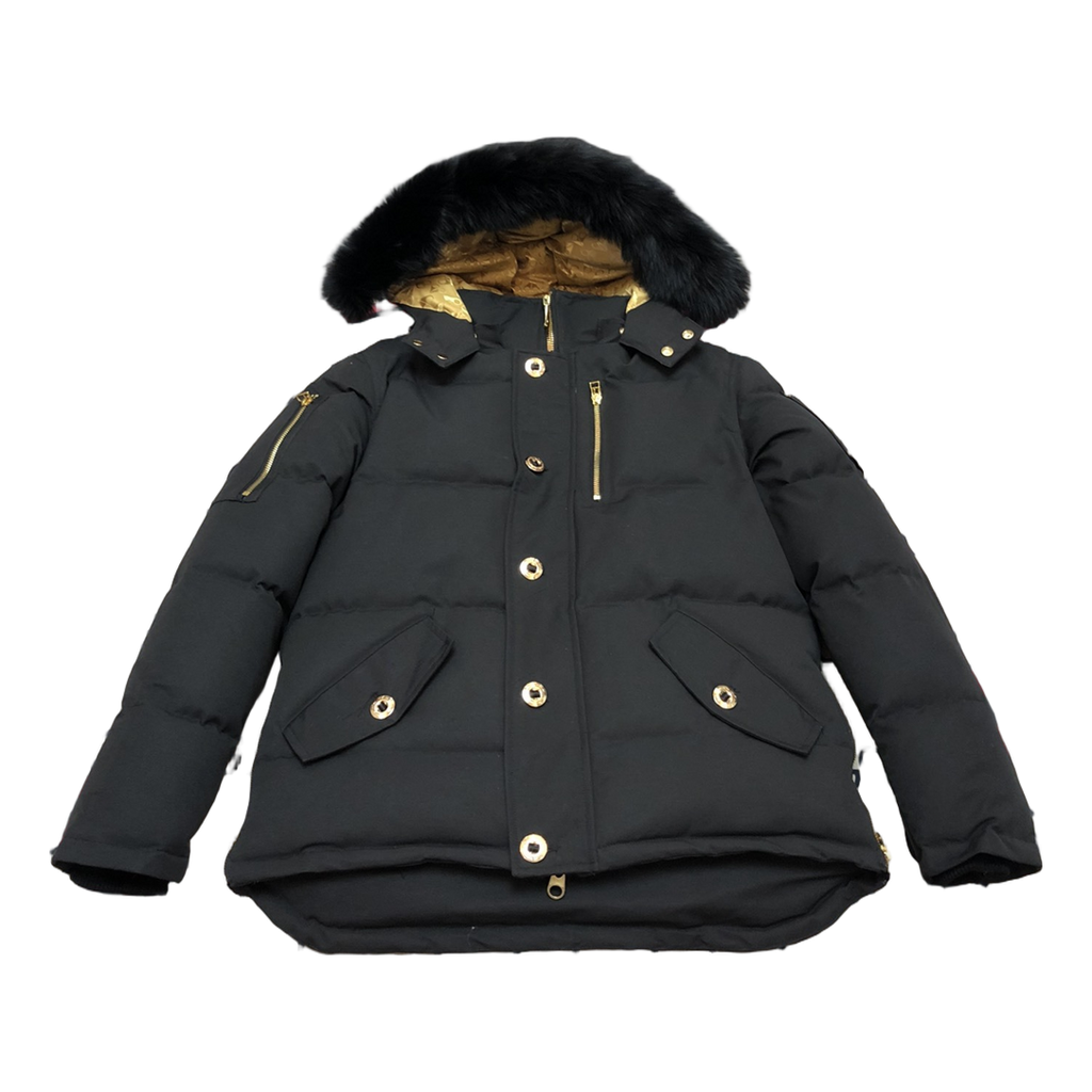 Moose Knuckles Gold 3Q Fur-Trim Hooded Down Jacket – Black