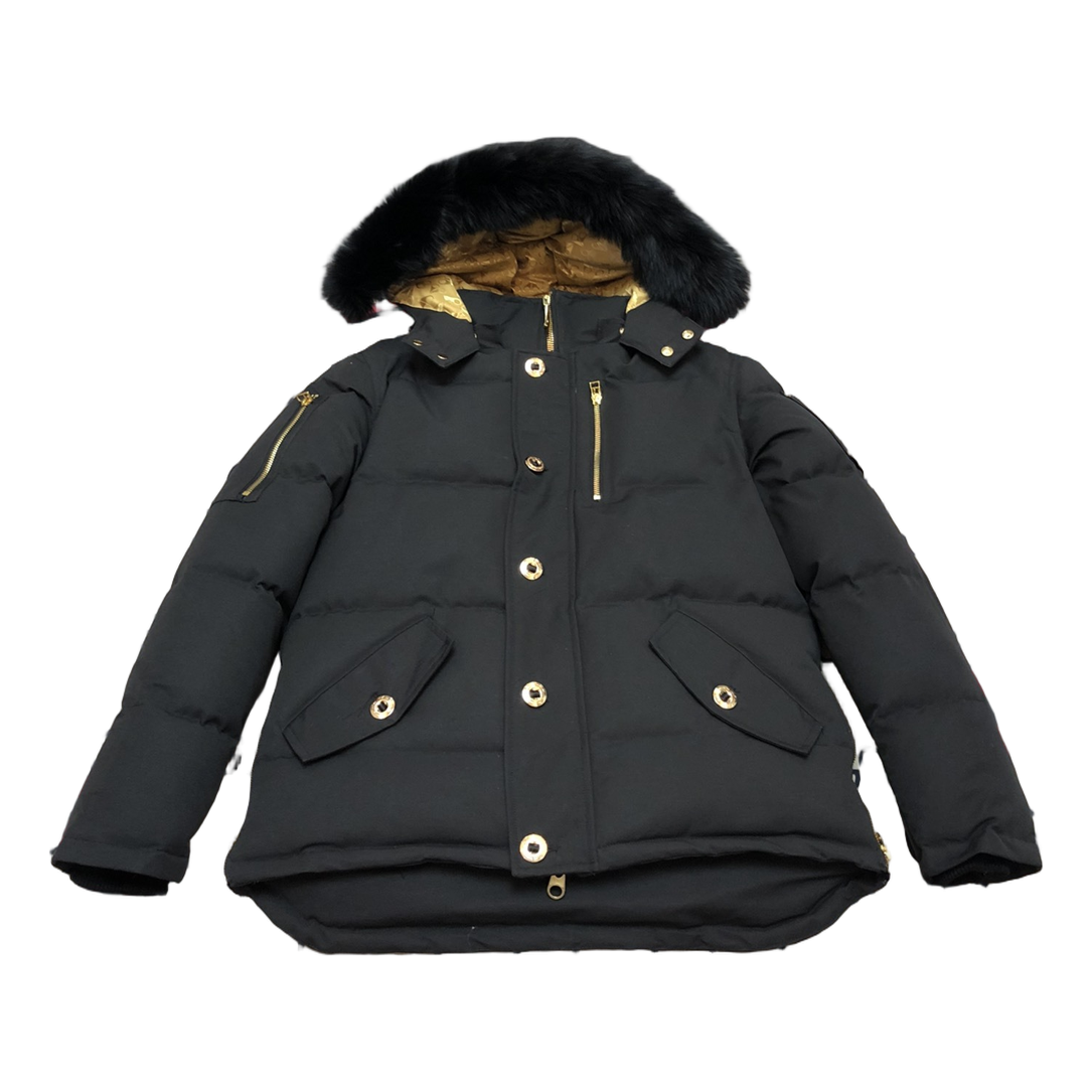 Moose Knuckles Gold 3Q Fur-Trim Hooded Down Jacket – Black