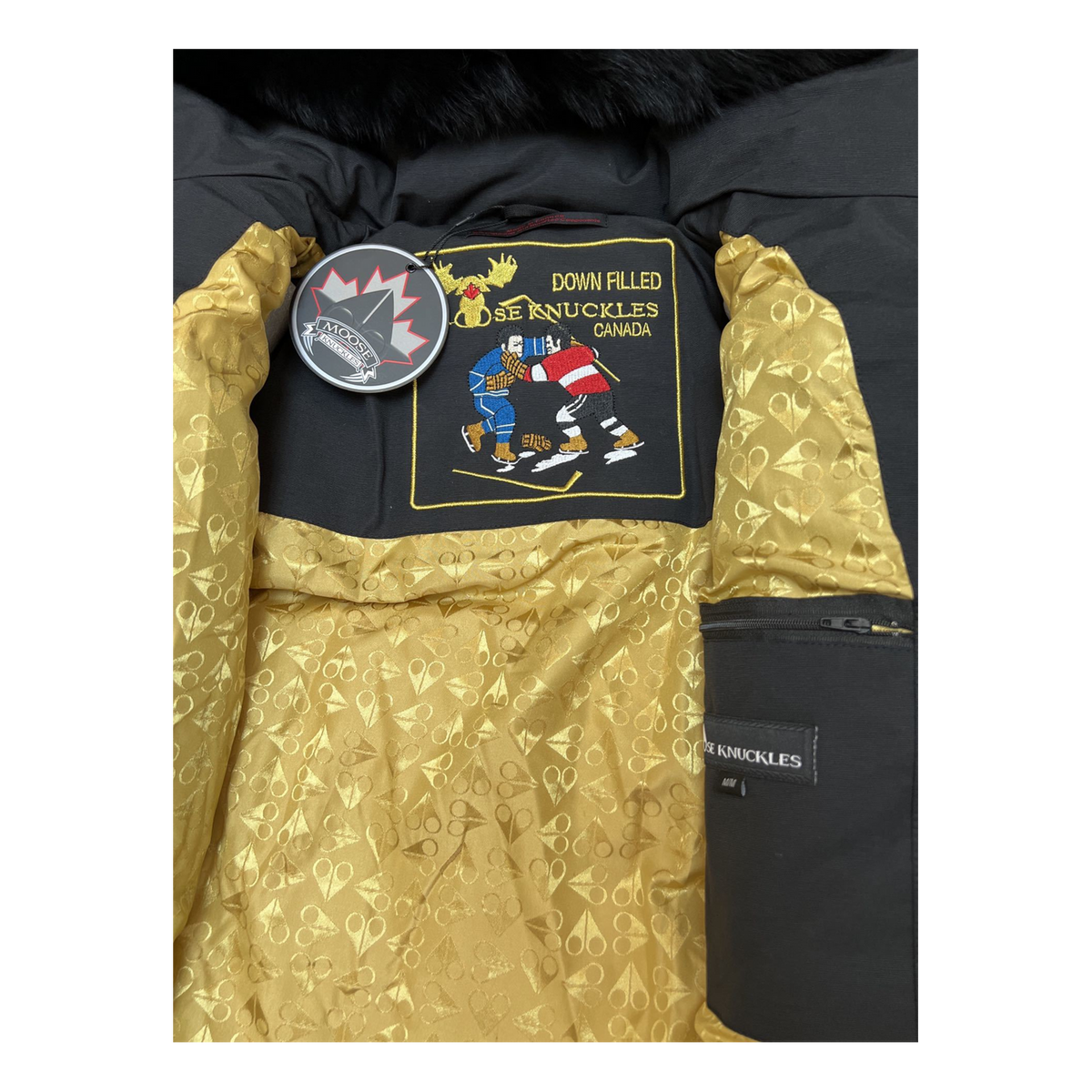 Moose Knuckles Gold 3Q Fur-Trim Hooded Down Jacket – Black