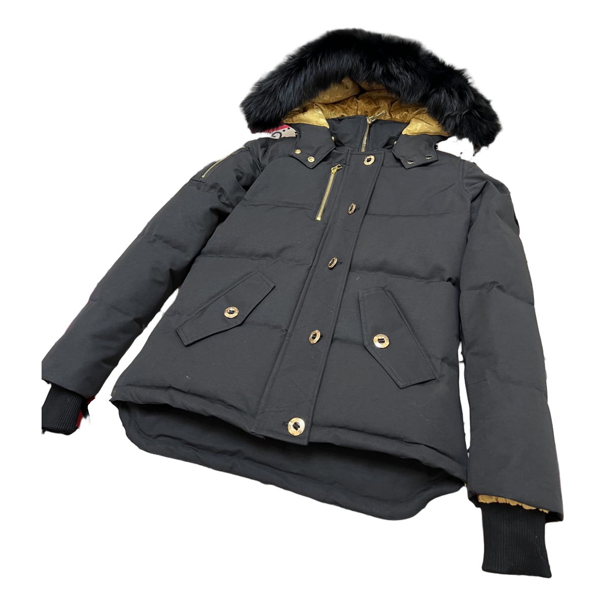 Moose Knuckles Gold 3Q Fur-Trim Hooded Down Jacket – Black