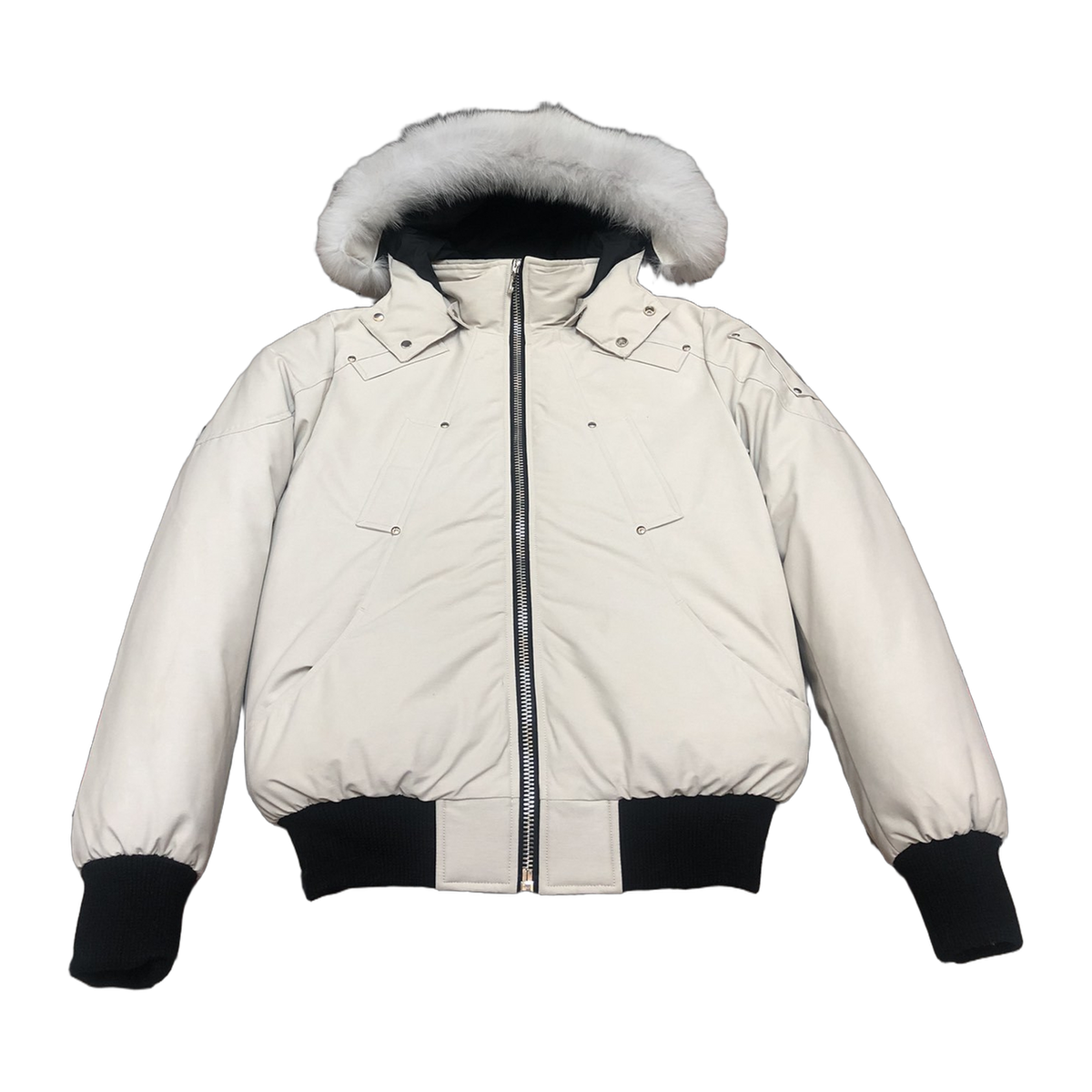 Moose Knuckles Men's Original Ballistic Shearling-Trim Down Bomber – Black
