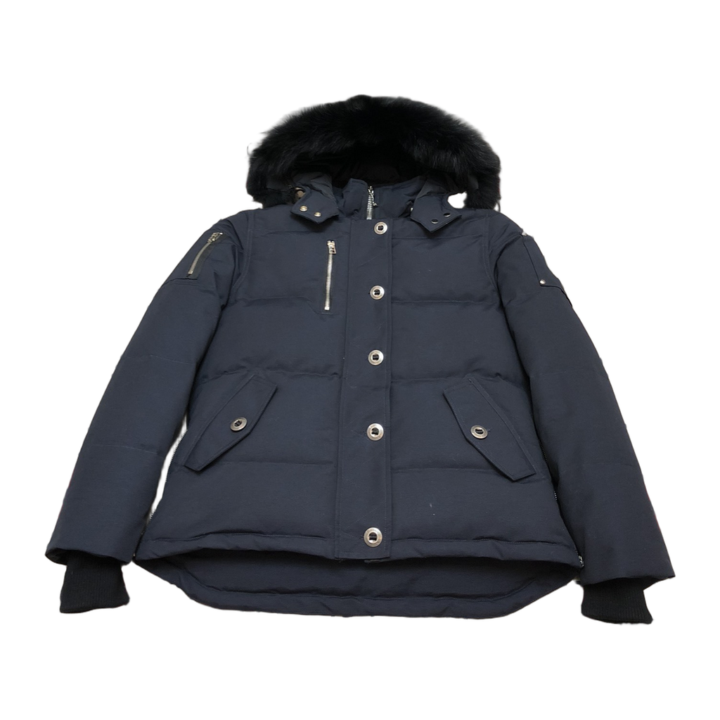 Moose Knuckles Women's Original 3Q Shearling-Trim Down Jacket – Navy