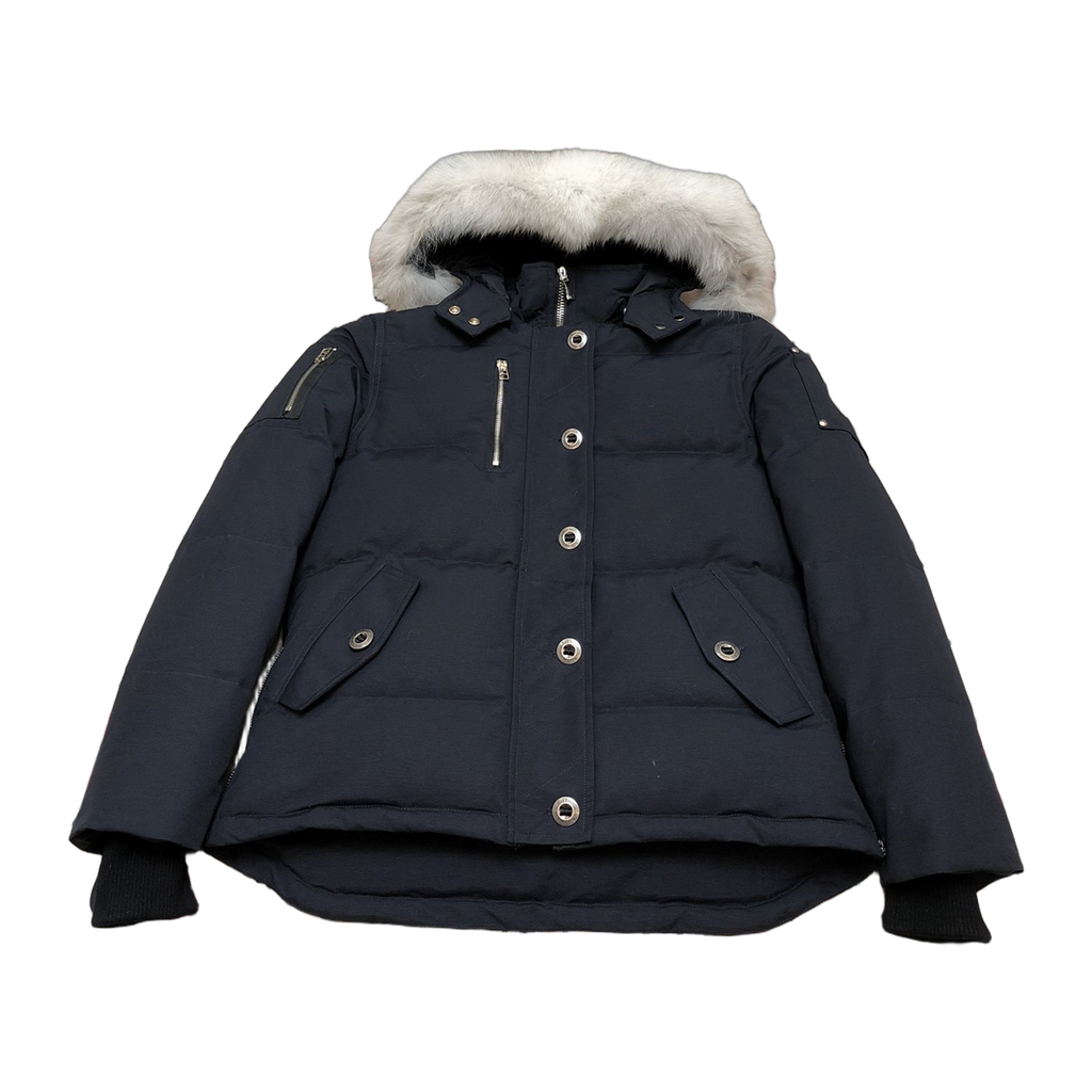 Moose Knuckles Women's Original 3Q Shearling-Trim Down Jacket – Navy