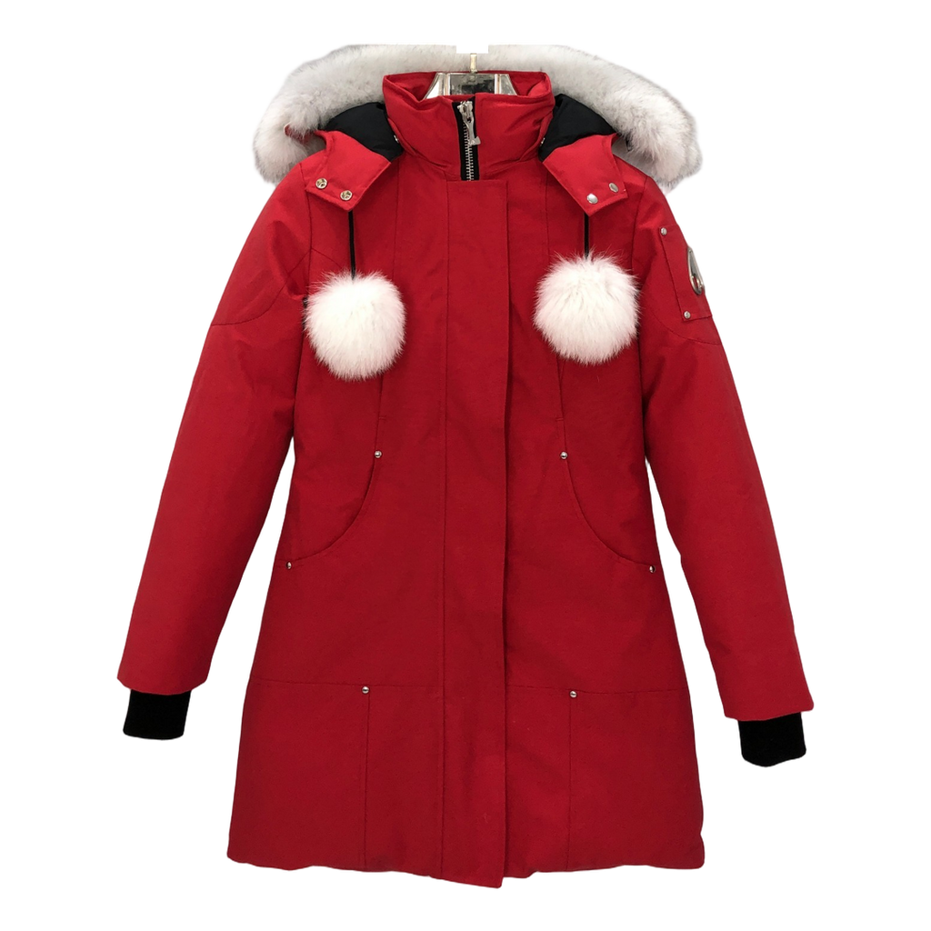 Moose Knuckles Stirling Down Parka with White Fur-Trim Hood