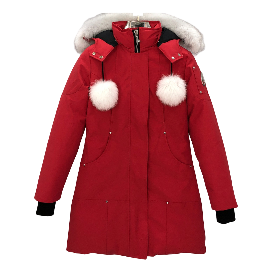 Moose Knuckles Stirling Down Parka with White Fur-Trim Hood