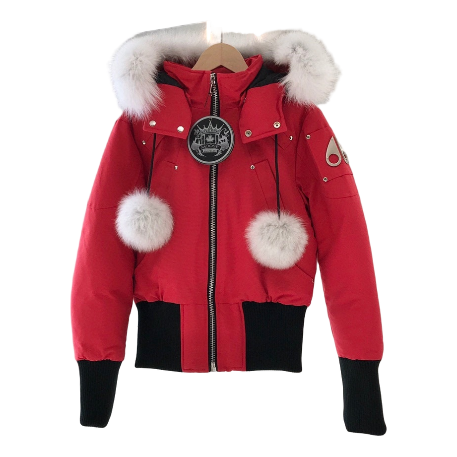 Moose Knuckles Debbie Fur-Trim Collar Down Bomber Jacket