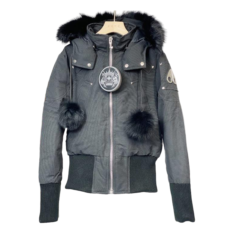 Moose Knuckles Debbie Fur-Trim Collar Down Bomber Jacket