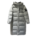 The North Face Color-Block Long Hooded Down Puffer Coat – Grey