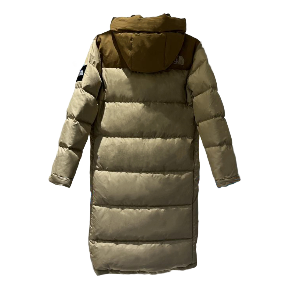 The North Face Color-Block Long Hooded Down Puffer Coat – Tan