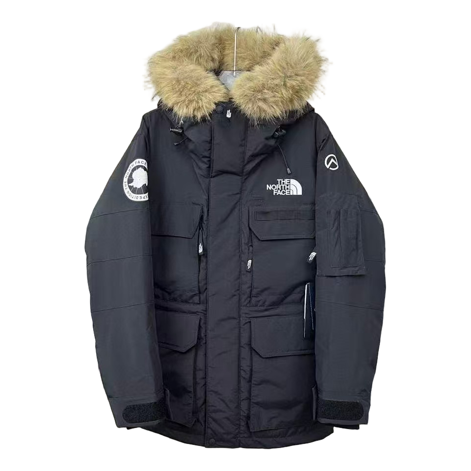 The North Face Four-Pocket Faux Fur-Trim Down Parka – Graphite