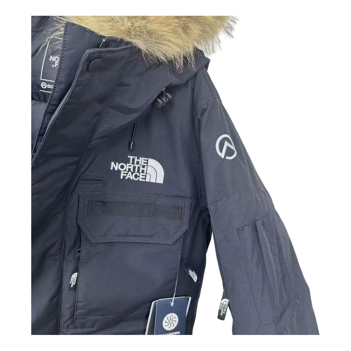 The North Face Four-Pocket Faux Fur-Trim Down Parka – Graphite