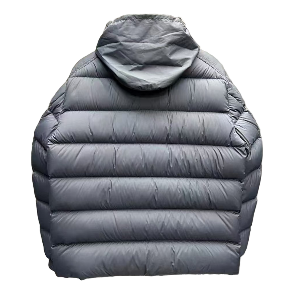 Moncler Tricolour Sleeve-Band Stand-Collar Puffer Jacket – Navy