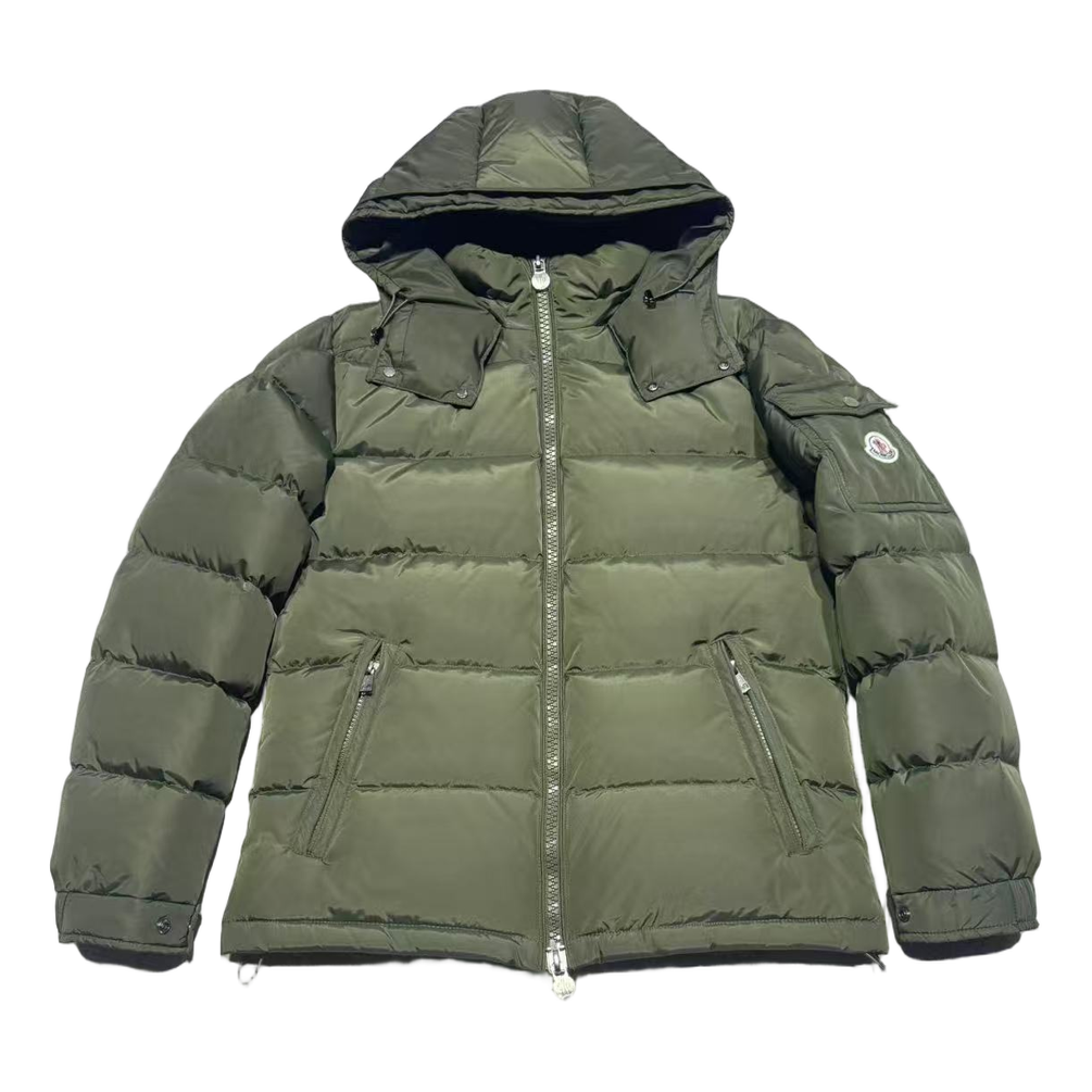 Moncler Maya Matte Hooded Down Puffer Jacket – Olive Green