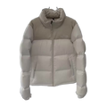 The North Face Cropped Puffer Jacket with Stand Collar – Cream