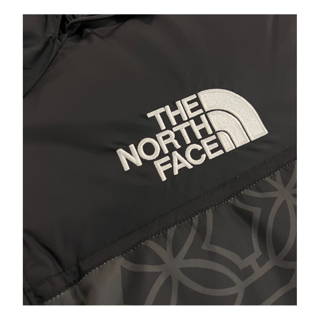 The North Face 1996 Nuptse Patterned Down Puffer Jacket – Black