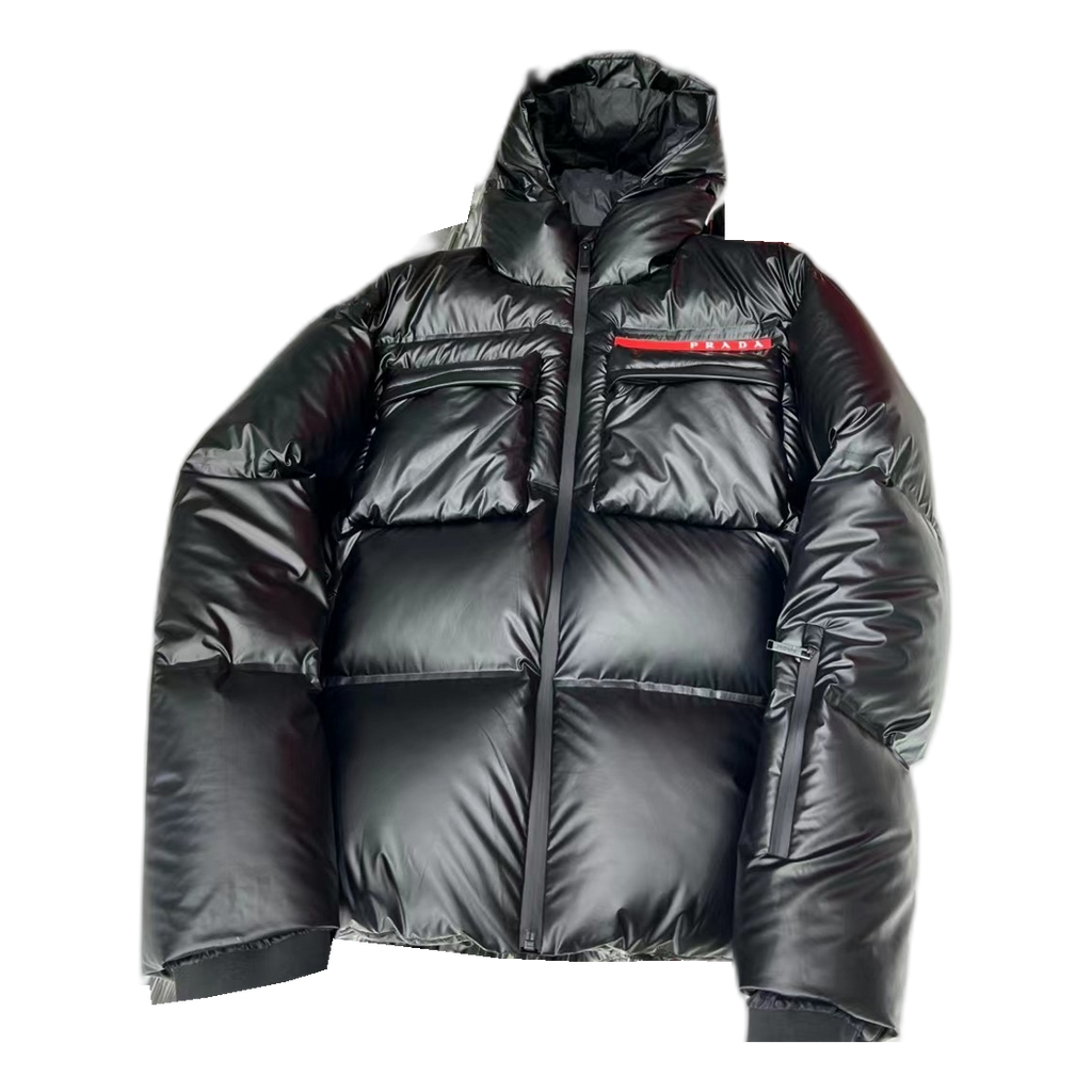 Prada Linea Rossa Black Hooded Puffer Jacket