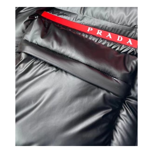 Prada Linea Rossa Black Hooded Puffer Jacket