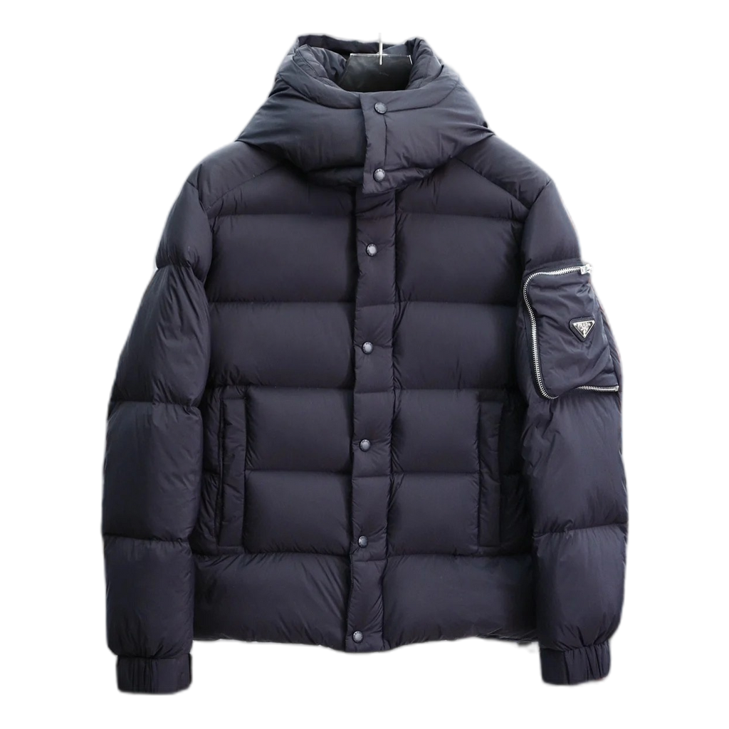 Prada Sleeve-Pouch Hooded Puffer Jacket