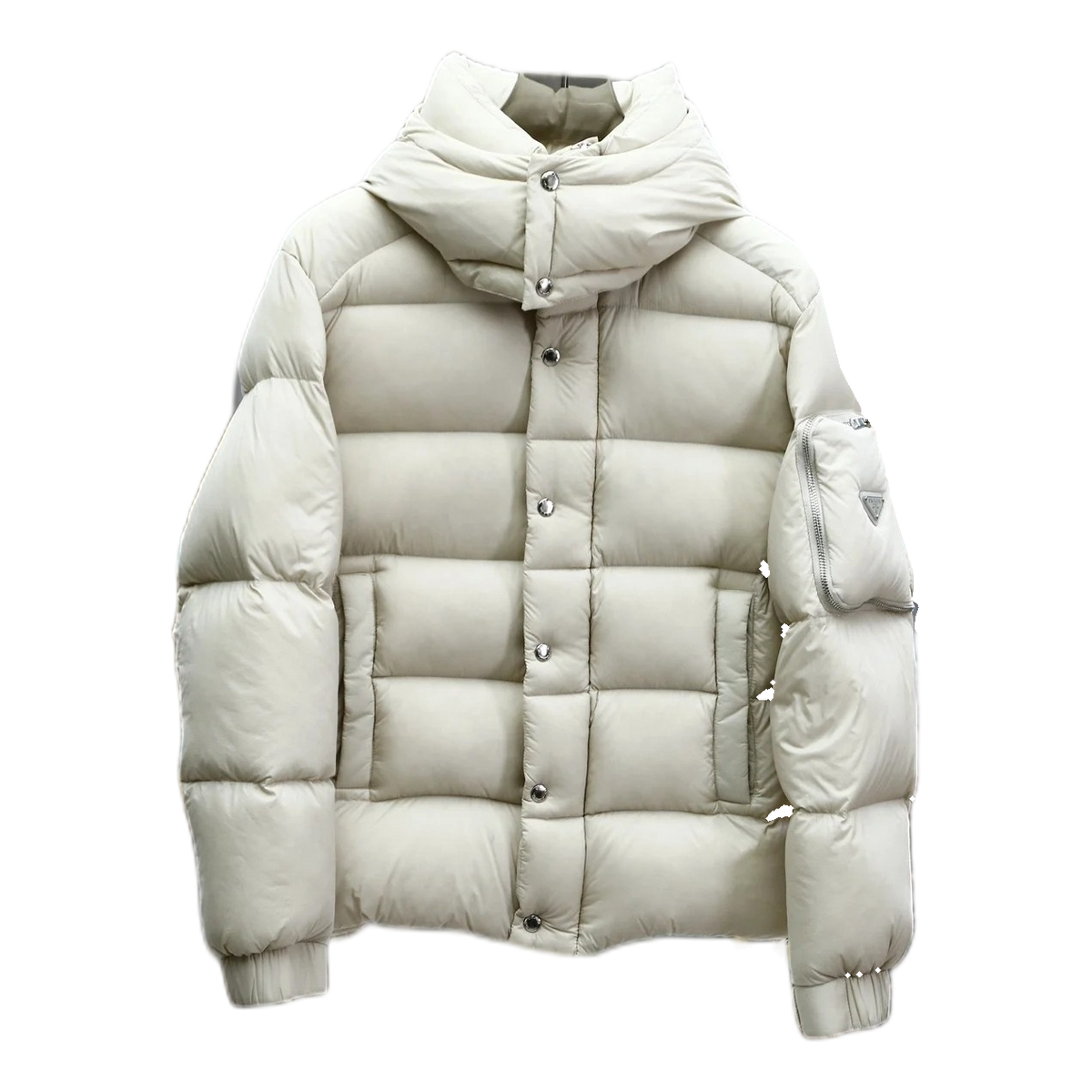 Prada Sleeve-Pouch Hooded Puffer Jacket